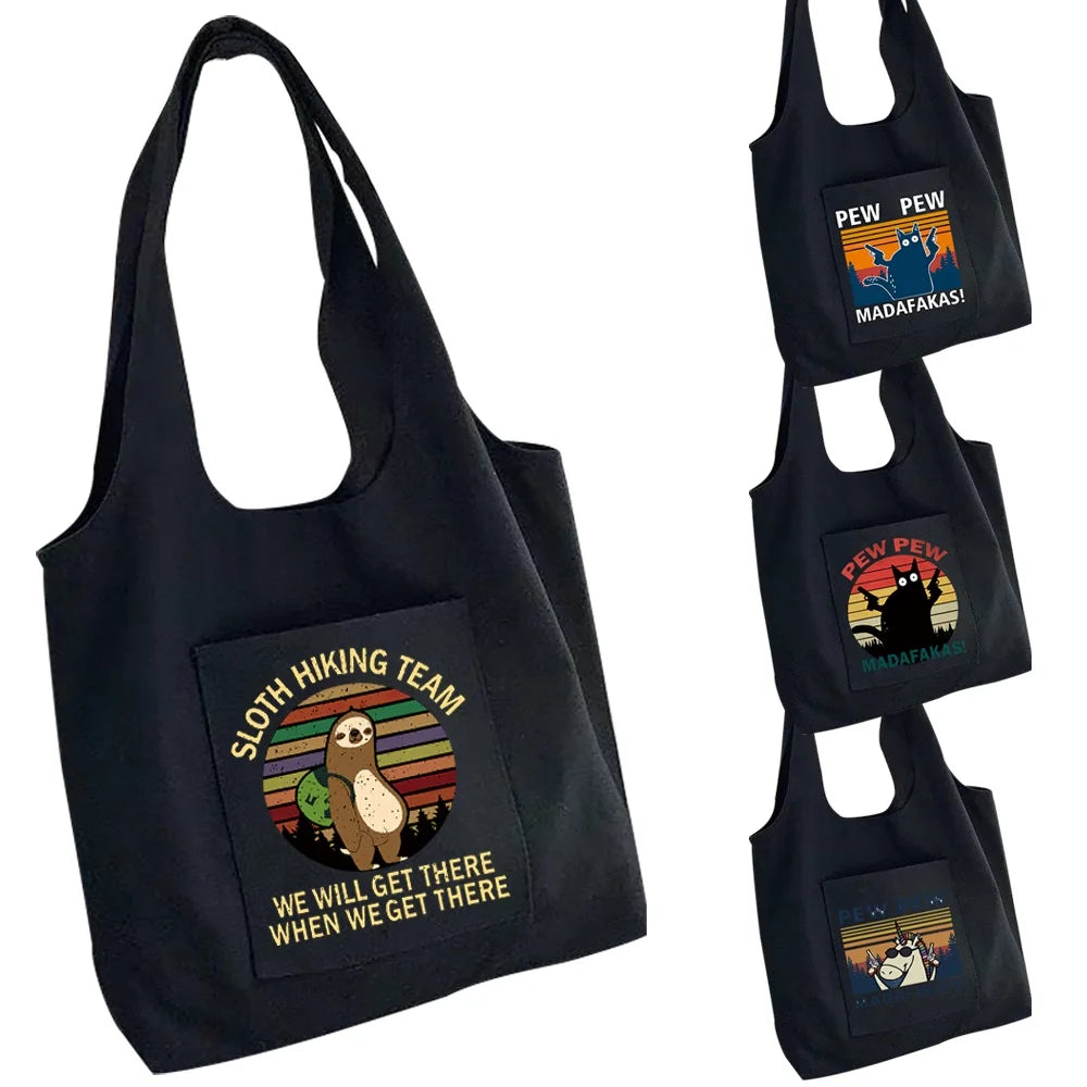 Canvas Shoulder Bag Large-capacity Handbag Reusable Tote