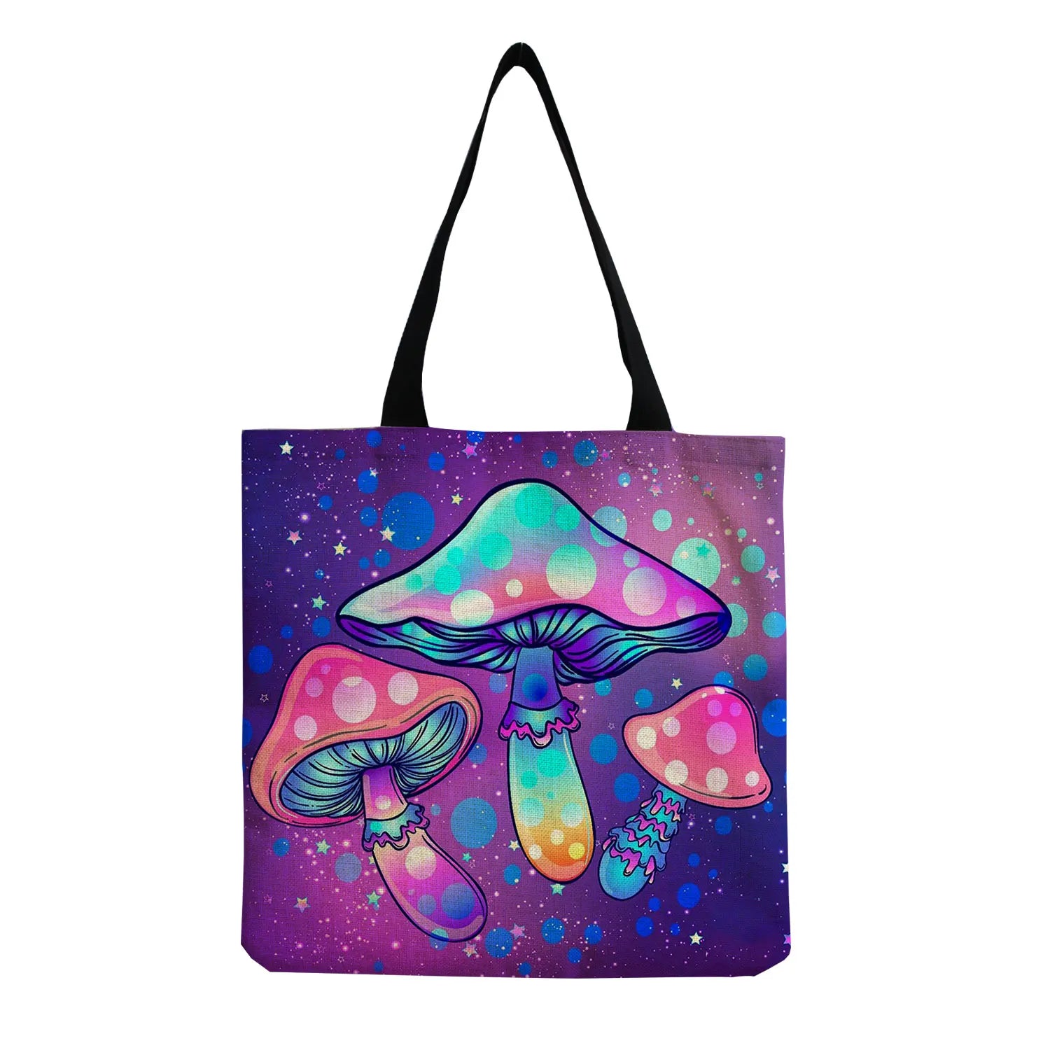 Eco Tote Bag with Mushroom Print - Reusable Lady Bag