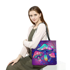 Eco Tote Bag with Mushroom Print - Reusable Lady Bag