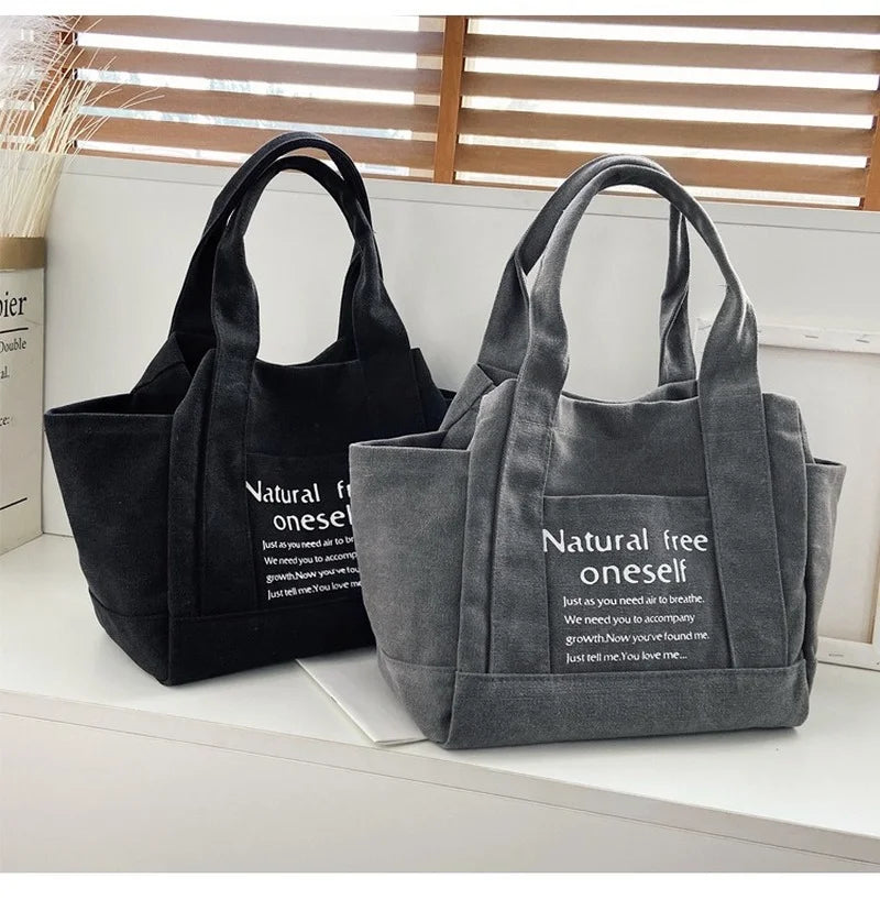 Canvas Shoulder Bag Women's Handbag Large Shopper Tote Pure Cotton Portable Bag