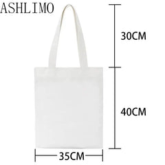 Jujutsu Kaisen Anime Shoulder Bag Harajuku Y2k Canvas Shopper Reusable Tote
