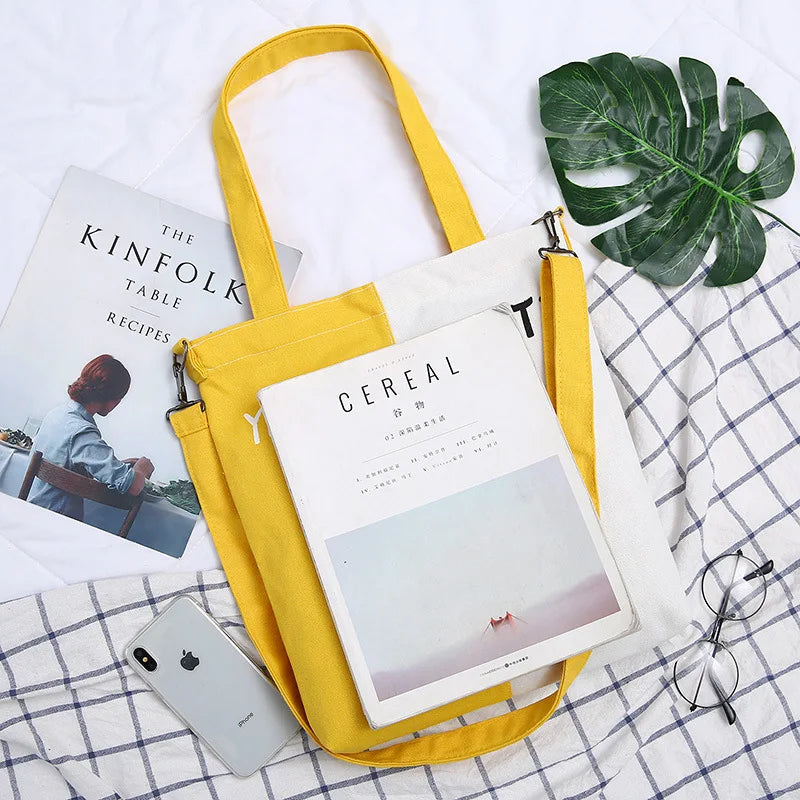 Canvas Shoulder Bag Casual Style Combination Material