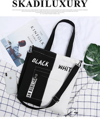 Canvas Shoulder Bag Casual Style Combination Material