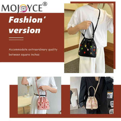 Love Heart Embroidered Crossbody Shoulder Bag Casual Purse Small Totes
