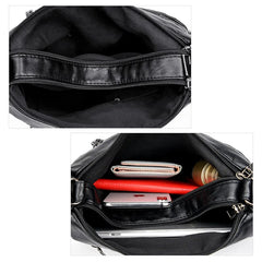 Multi-Zipper Cross-Body Shoulder Bag for Women