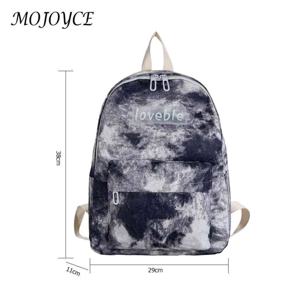 Nylon Schoolbag Teen Girls Travel Backpack Print Shoulder Bag