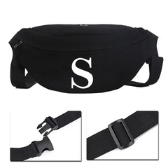 Unisex Shoulder Bag Initial Name Printed Pattern Tool Waist Travel Bag