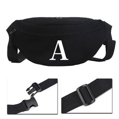 Unisex Shoulder Bag Initial Name Printed Pattern Tool Waist Travel Bag