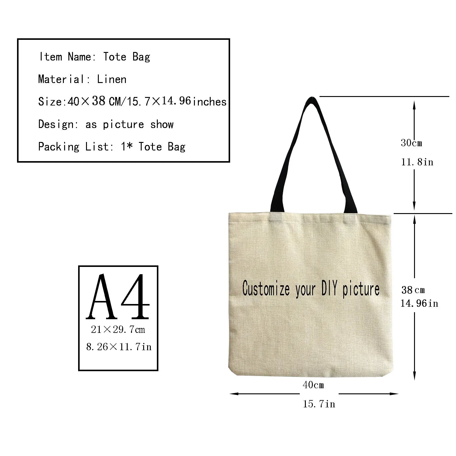 Feminine Shoulder Bag Tote Eco-Friendly High Capacity Customizable Art