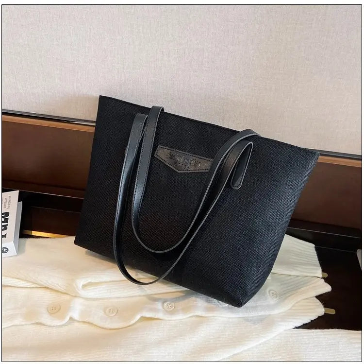 Women's Autumn Winter Shoulder Bag Large Capacity Tote Solid Color Handbag