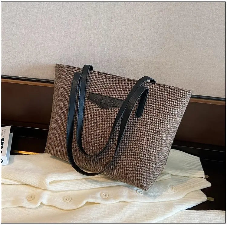 Women's Autumn Winter Shoulder Bag Large Capacity Tote Solid Color Handbag