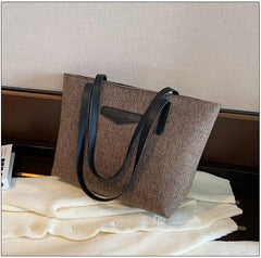 Women's Autumn Winter Shoulder Bag Large Capacity Tote Solid Color Handbag