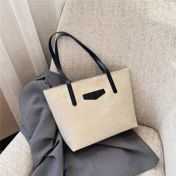 Women's Autumn Winter Shoulder Bag Large Capacity Tote Solid Color Handbag