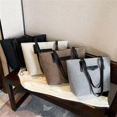 Women's Autumn Winter Shoulder Bag Large Capacity Tote Solid Color Handbag