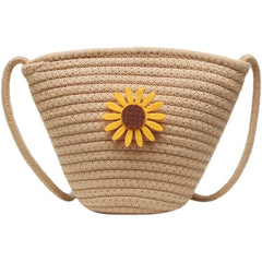 Summer Mini Daisy Beach Braided Shoulder Bag for Women