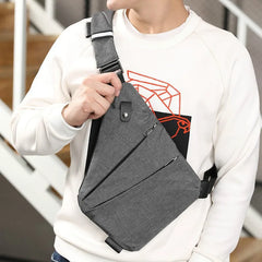 Men Business Style Canvas Messenger Bag Crossbody Chest Bag