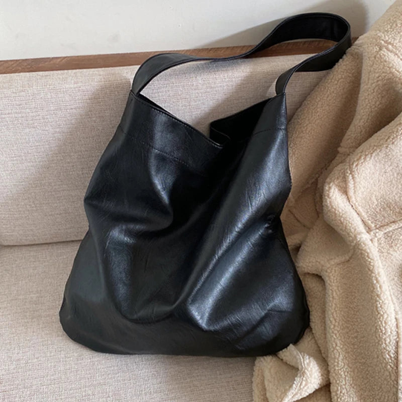 PU Leather Underarm Tote Bag Casual Large Capacity Womens Handbags