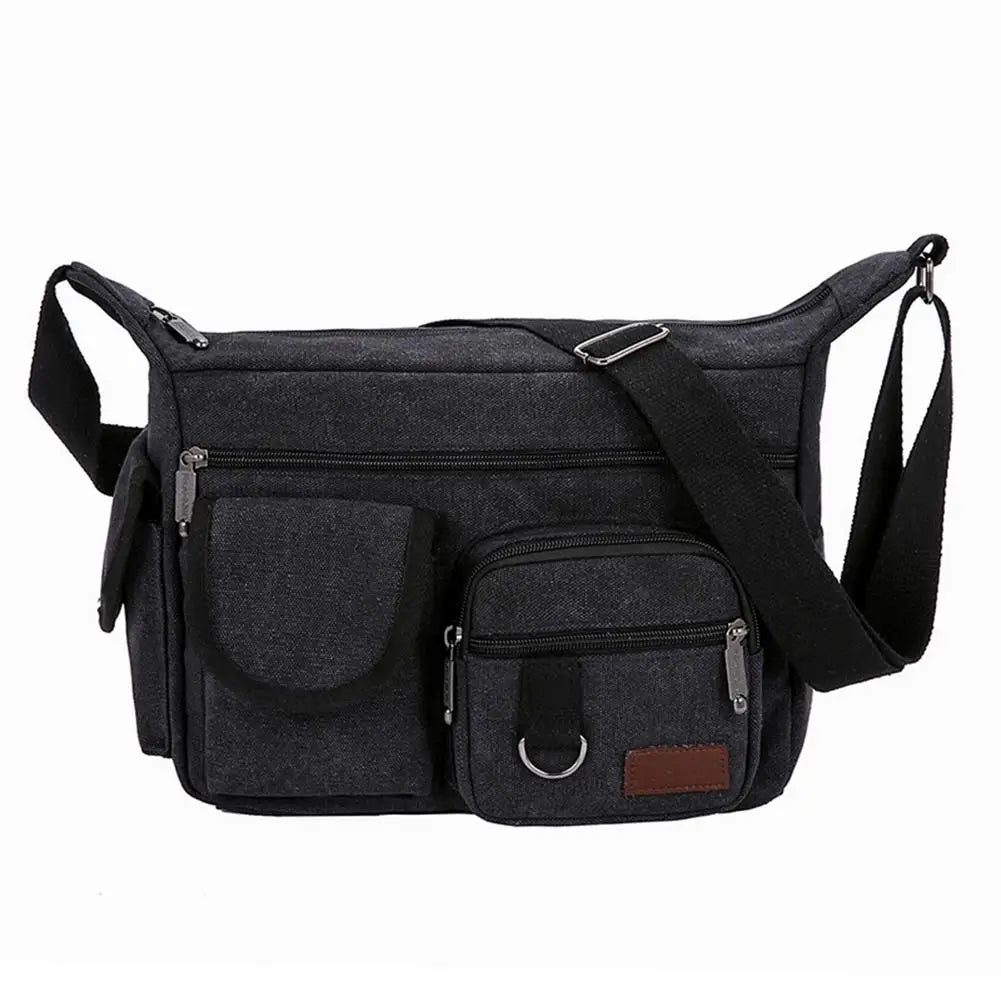Canvas Shoulder Bag Large Capacity Vintage Cross-body Tote
