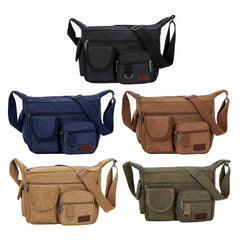 Canvas Shoulder Bag Large Capacity Vintage Cross-body Tote
