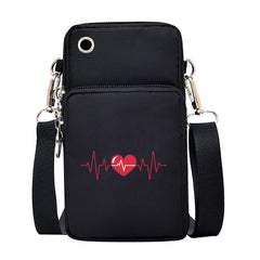 Waterproof Mobile Phone Bag Love Printing CrossBody Bag