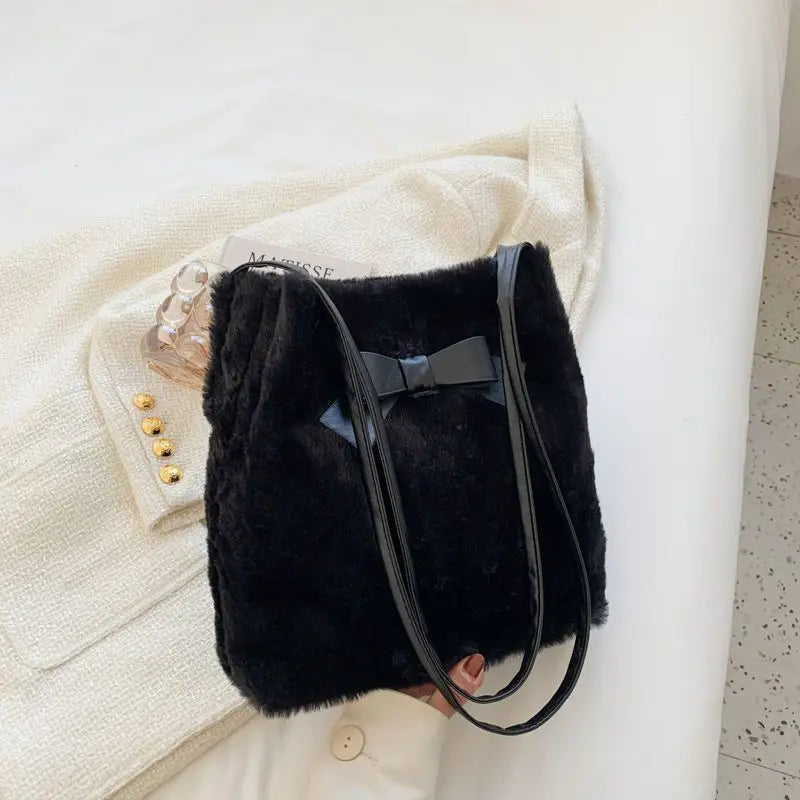 Shoulder Bags Women Basic Bow-design Handbags Daily Winter Square Sales