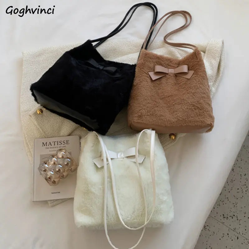Shoulder Bags Women Basic Bow-design Handbags Daily Winter Square Sales