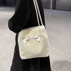 Shoulder Bags Women Basic Bow-design Handbags Daily Winter Square Sales
