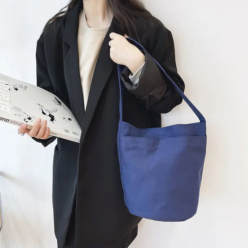 Canvas Shoulder Bag Harajuku Vintage Bucket Handbag