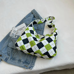 Canvas Shoulder Bag Women Tie Cross-body Shopping Handbag