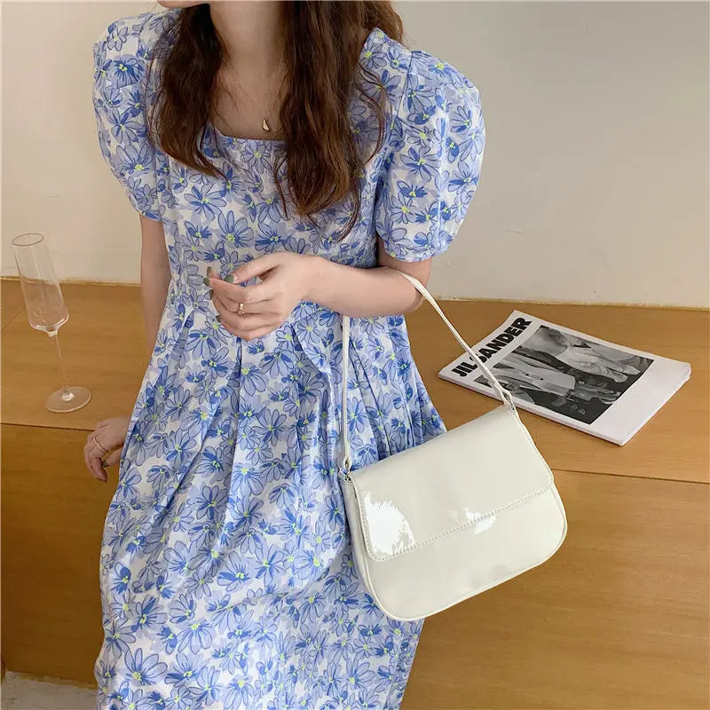 Bright PU Leather Shoulder Bag Women Casual All-match High Streetwear