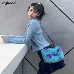 Shoulder Bags Women Dot Fluffy Crossbody Colorful Casual Womens Style All-match