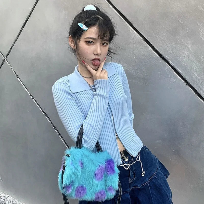Shoulder Bags Women Dot Fluffy Crossbody Colorful Casual Womens Style All-match