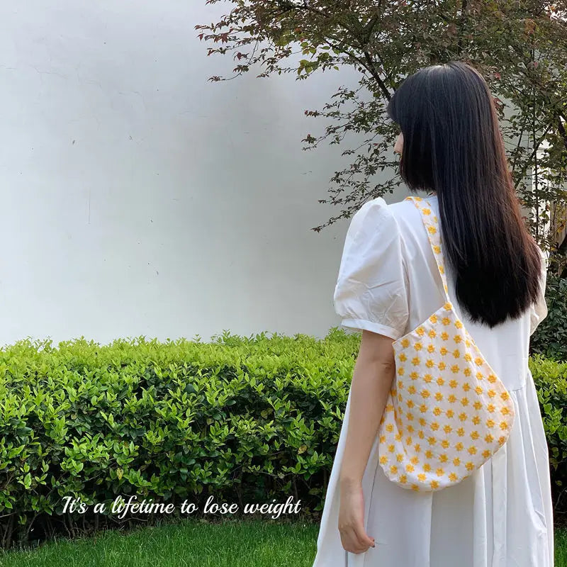 Floral Underarm Sweet Shoulder Bag for Women
