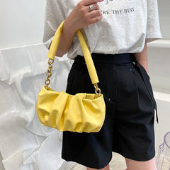 Shoulder Bags Women Solid Handbags Ladies High Street Underarm PU Leather