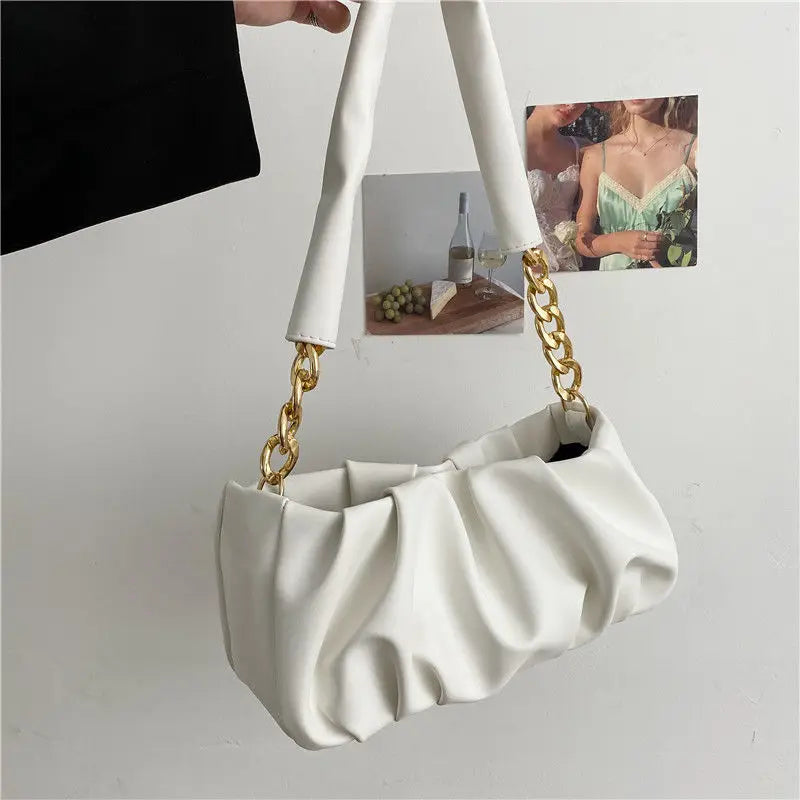 Shoulder Bags Women Solid Handbags Ladies High Street Underarm PU Leather