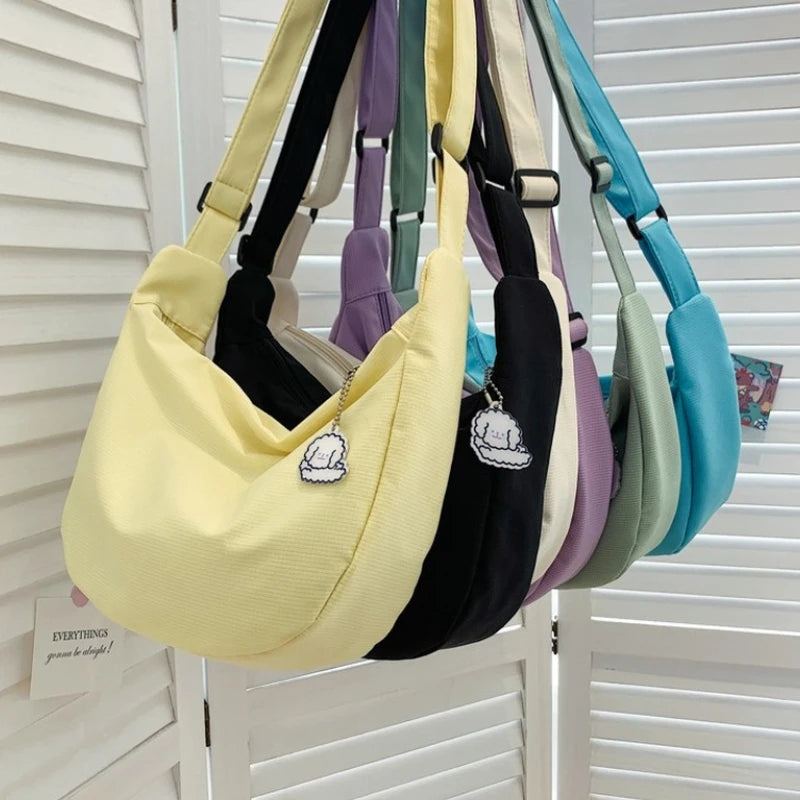 Shoulder Bags Women Solid Harajuku Multifunction Handbags Large Capacity