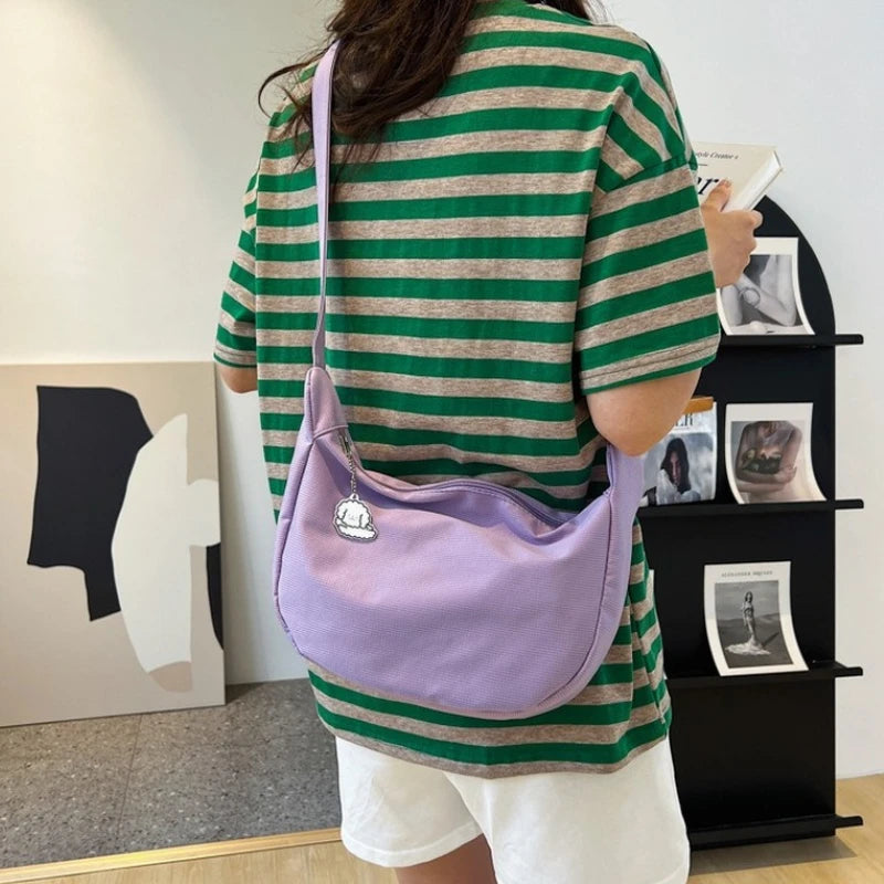 Shoulder Bags Women Solid Harajuku Multifunction Handbags Large Capacity