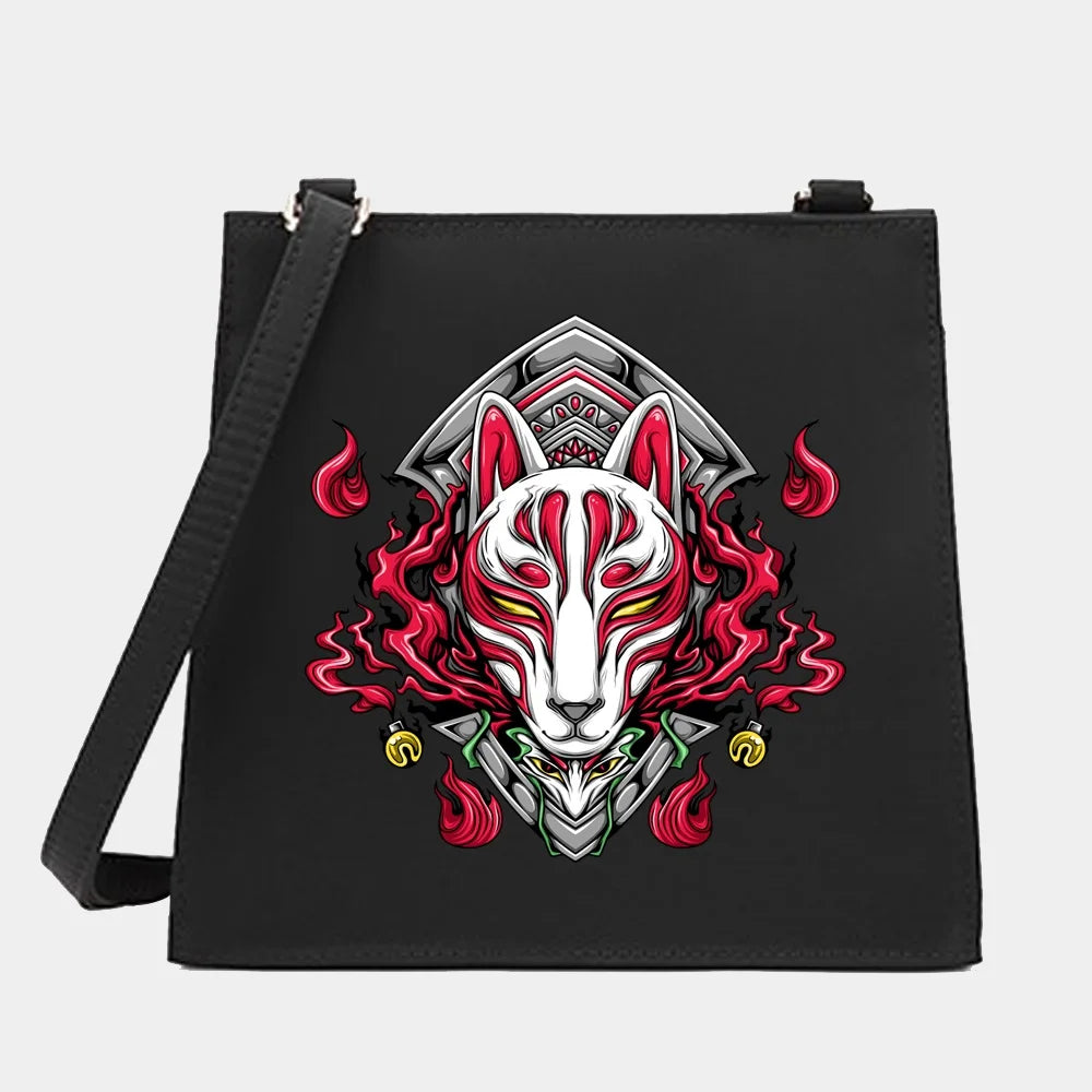 Women Small Square Mask Pattern Shoulder Crossbody Bag