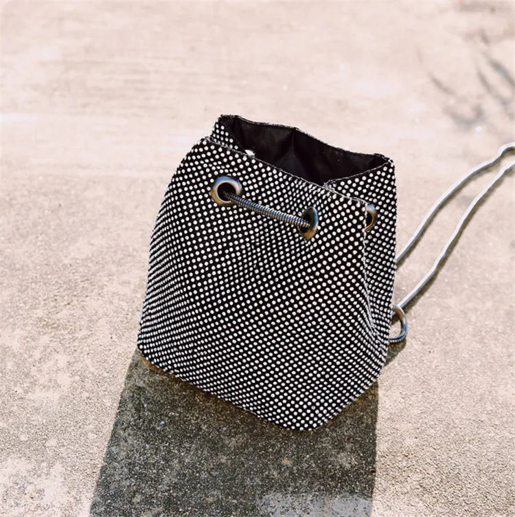 Satin Diamond Shoulder Handbag for Wedding Party
