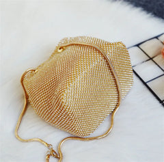 Satin Diamond Shoulder Handbag for Wedding Party