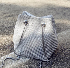Satin Diamond Shoulder Handbag for Wedding Party