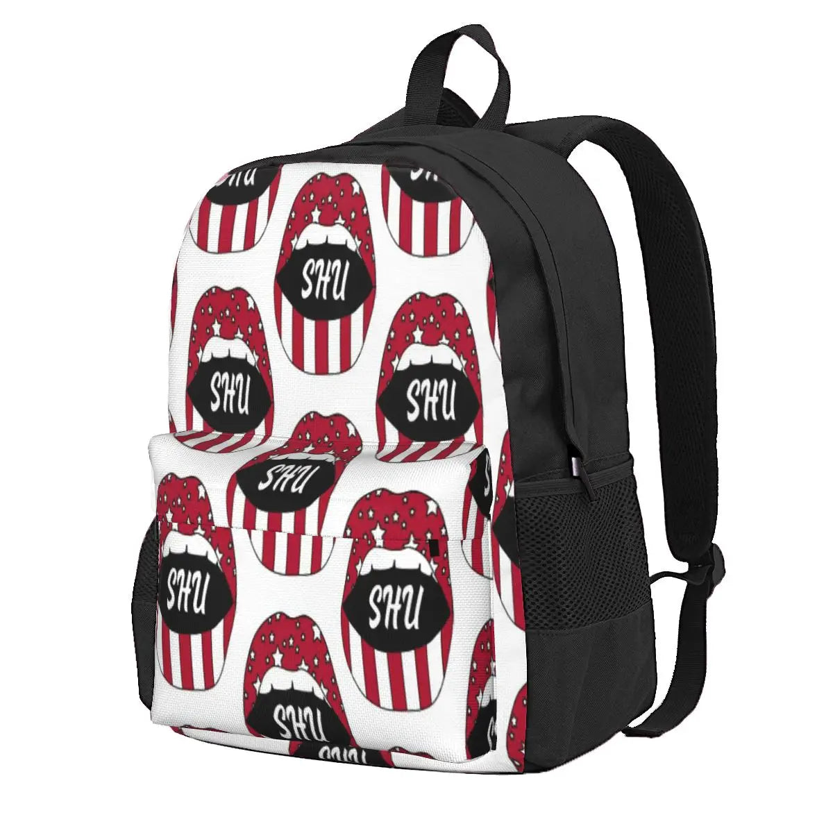 Shu Lips Backpacks Men's and Women's Zipper Close Bag
