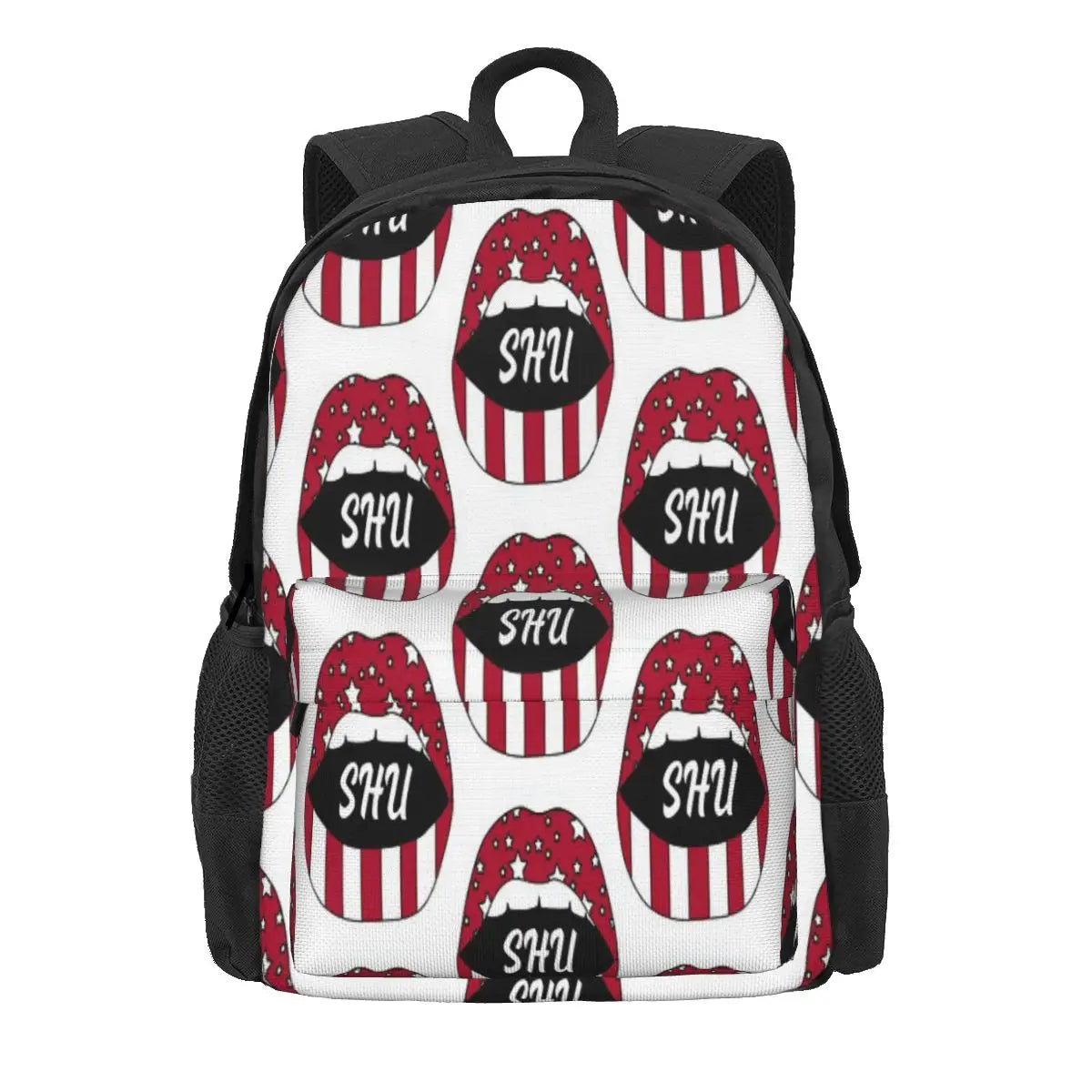 Shu Lips Backpacks Men's and Women's Zipper Close Bag