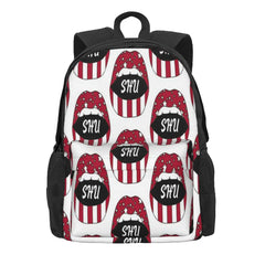 Shu Lips Backpacks Men's and Women's Zipper Close Bag