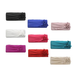 Silk Women Evening Party Bags Clutch Bag Flower With Chain Small Shoulder Handba