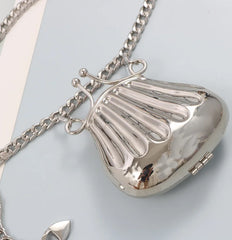 Metallic Chain Waist Belt with Coin Bag Shell Women Chest Bag