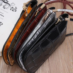 Crocodile Leather Shoulder Bag Mini Clutch Purse