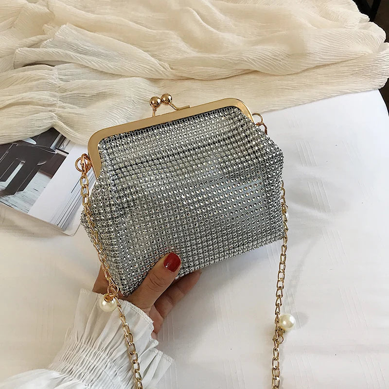 Silver Glitter Women's Shoulder Bag Party Handbag