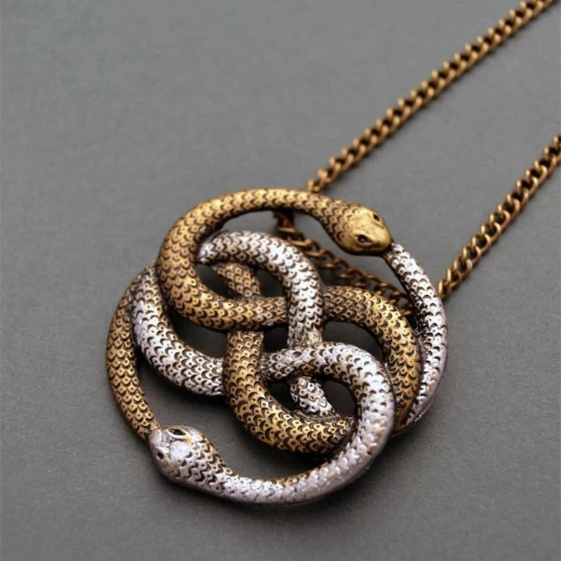 Auryn Snake Pendant Ouroboros Chain Necklace