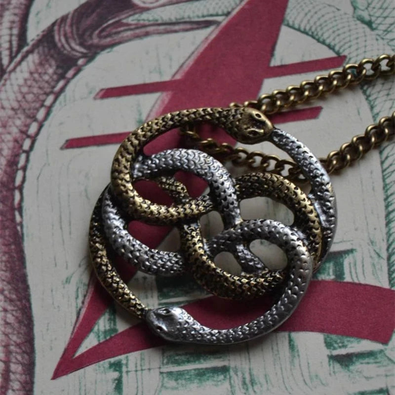 Auryn Snake Pendant Ouroboros Chain Necklace